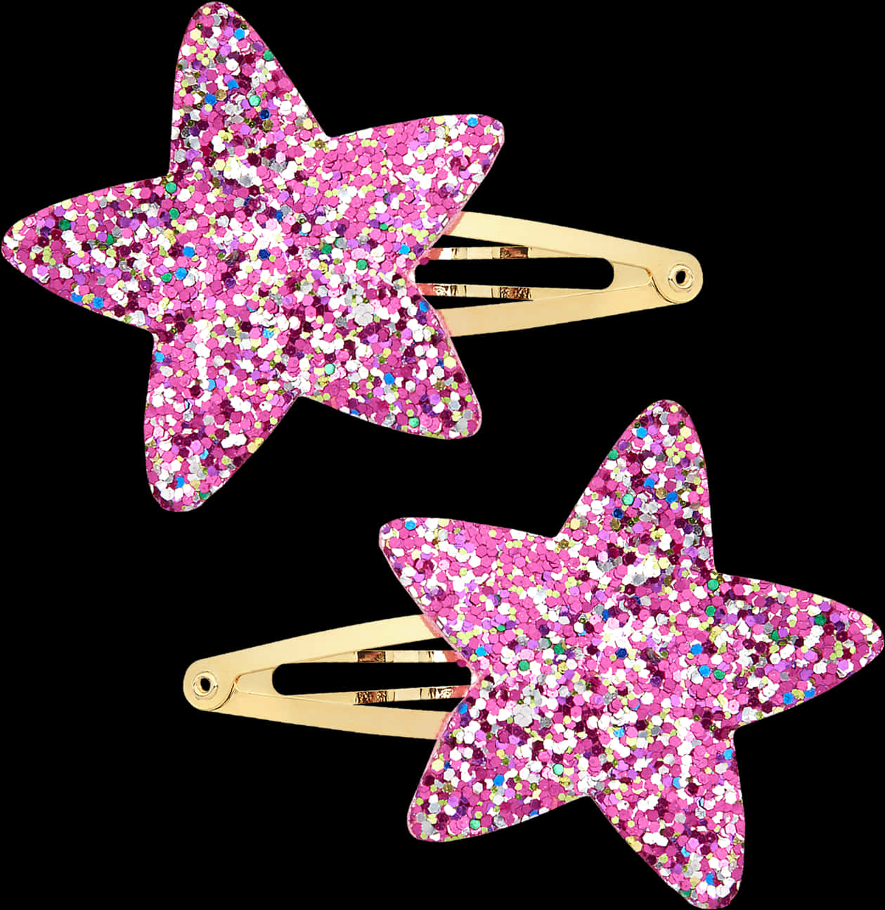Sparkly Star Hair Clips PNG