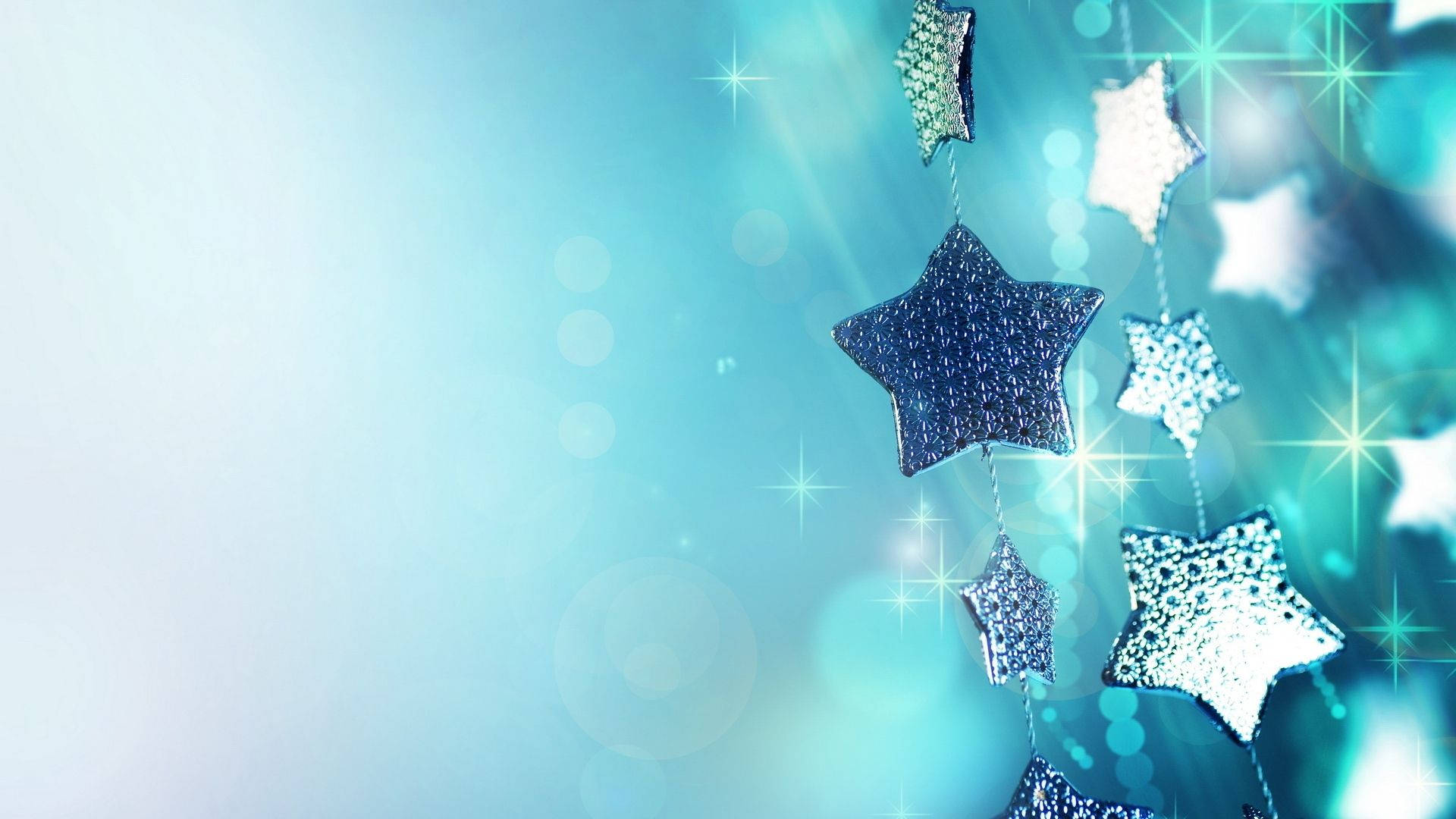 Sparkly Blue Stars Wallpaper