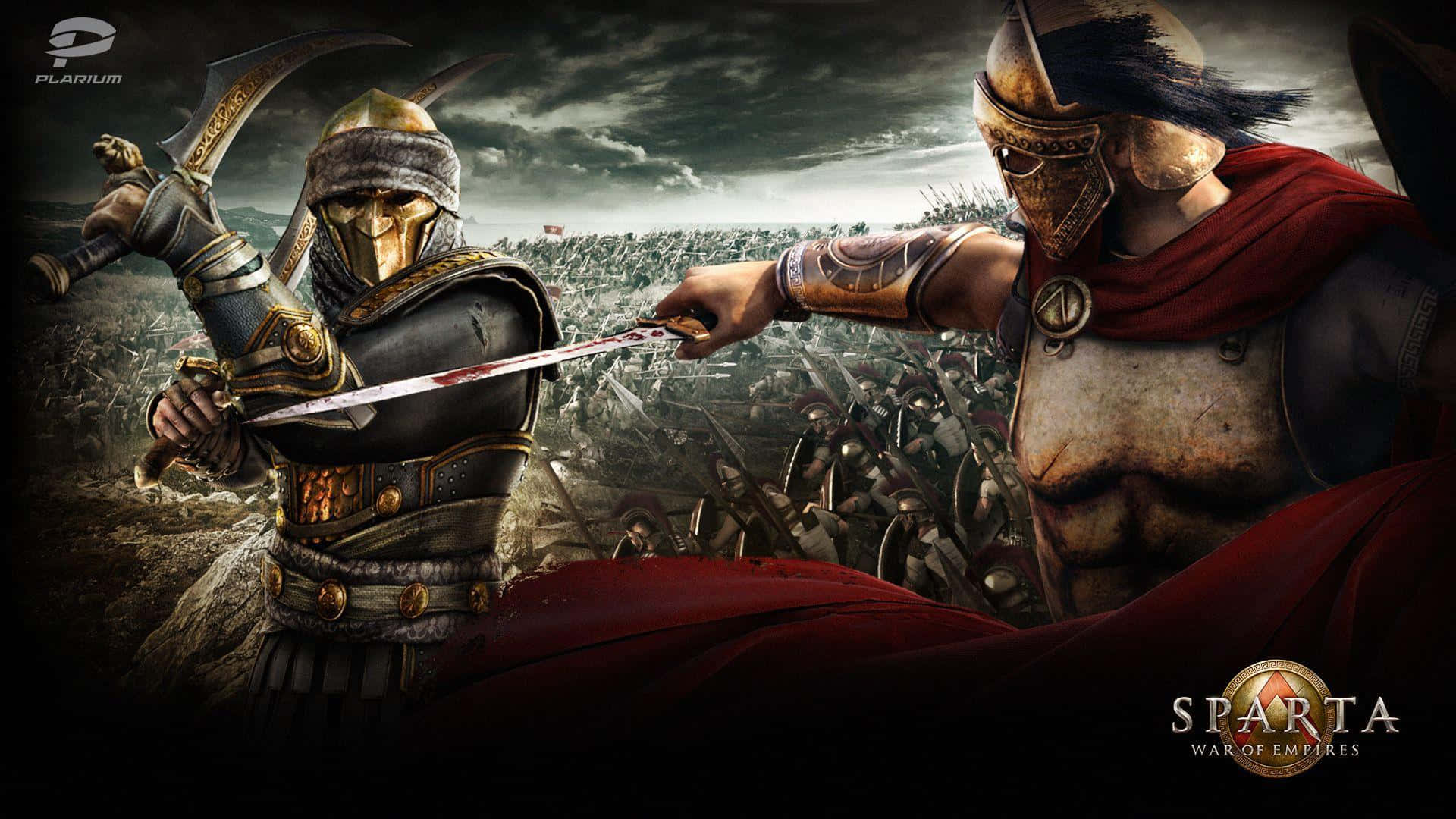 En spartansk kriger klar til kamp Wallpaper