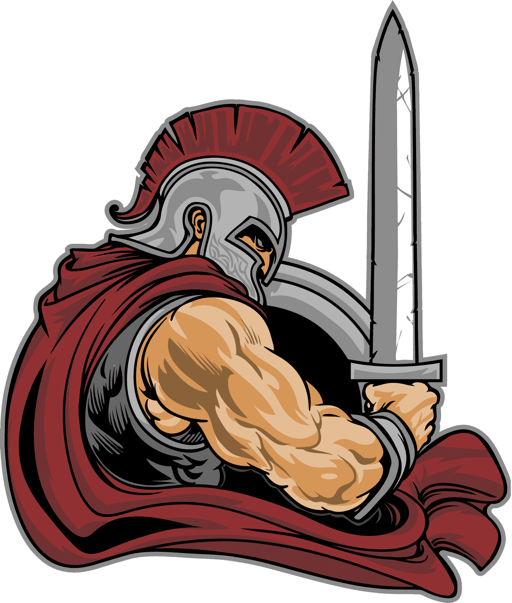 Spartan Warrior Illustration PNG