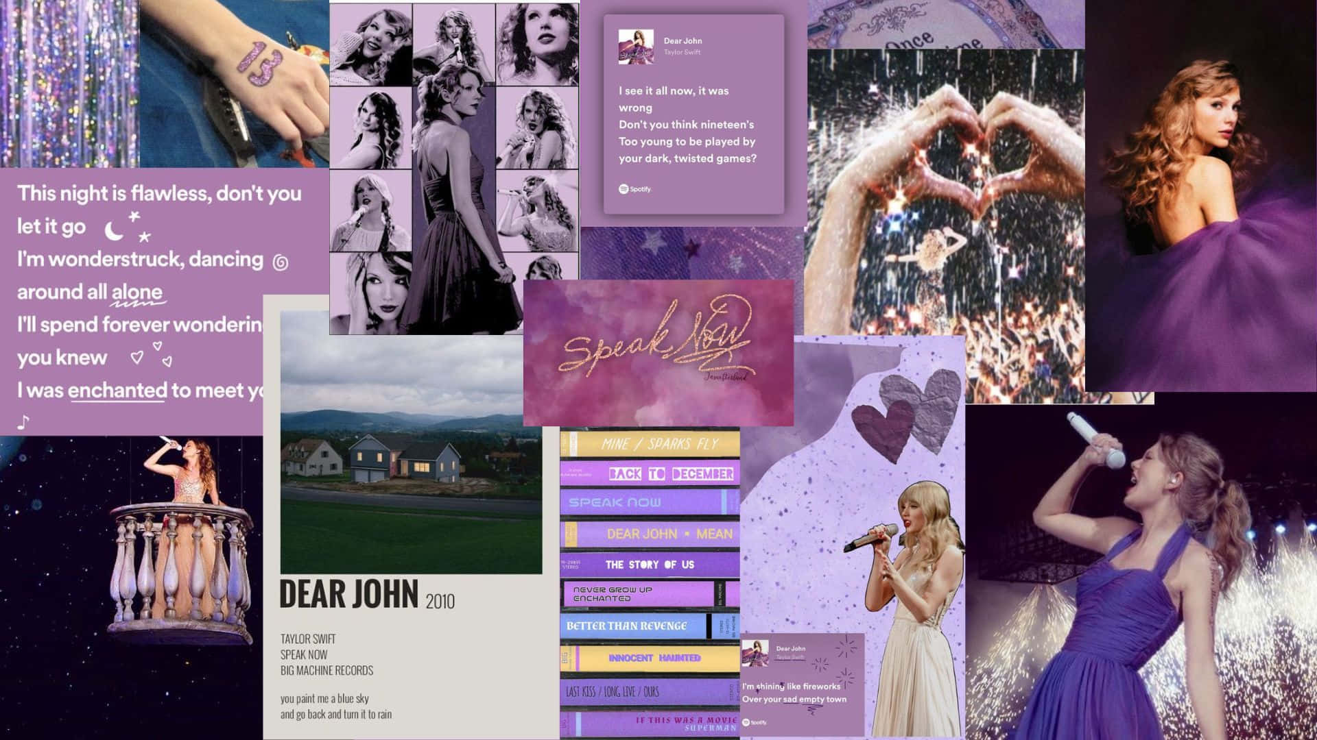 Speak Now Taylor Swift Collage Wallpaper