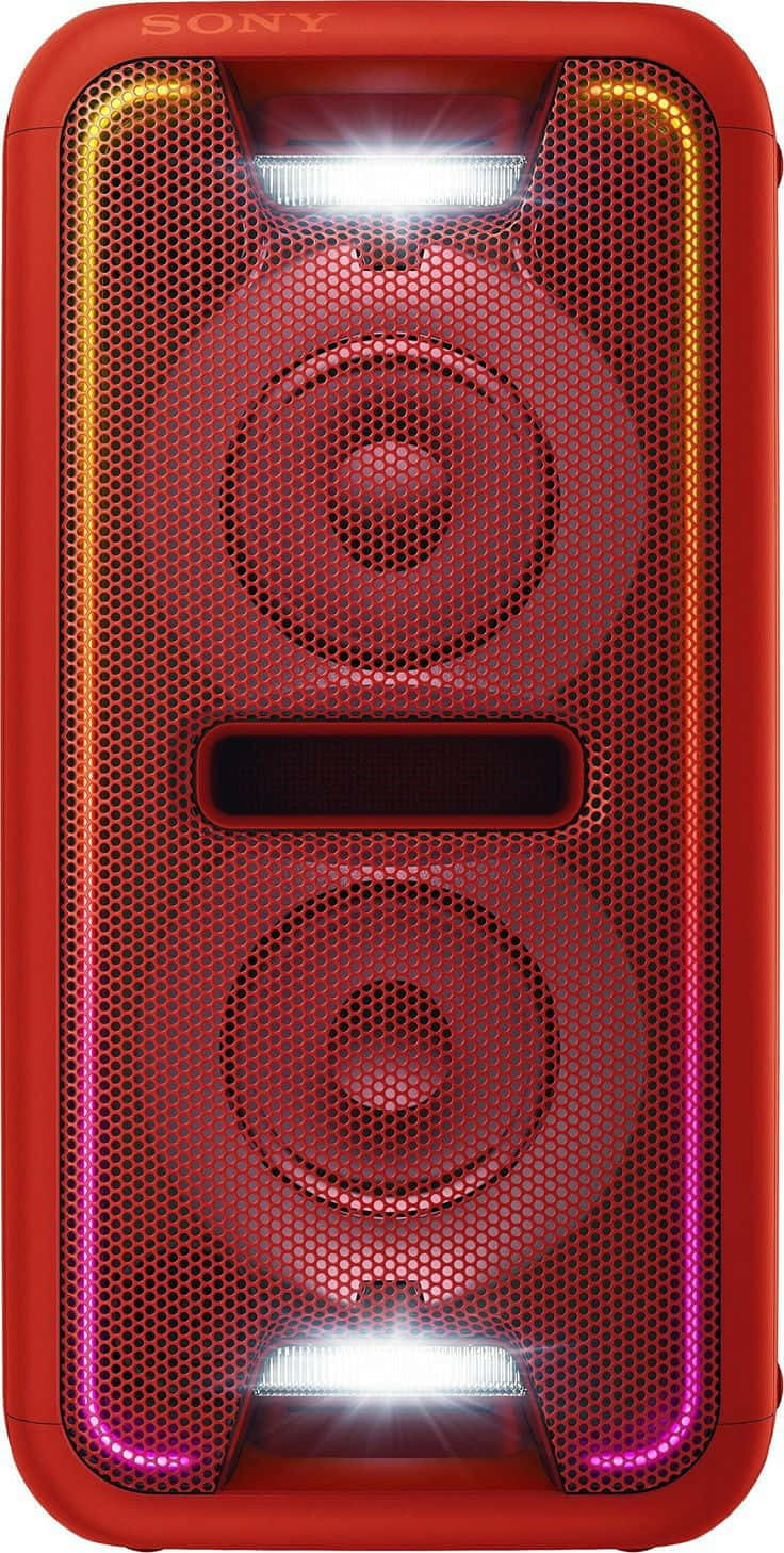 Powerful speaker on a colorful background