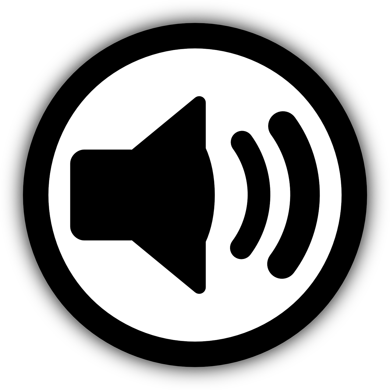 Speaker Volume Icon Blackand White PNG