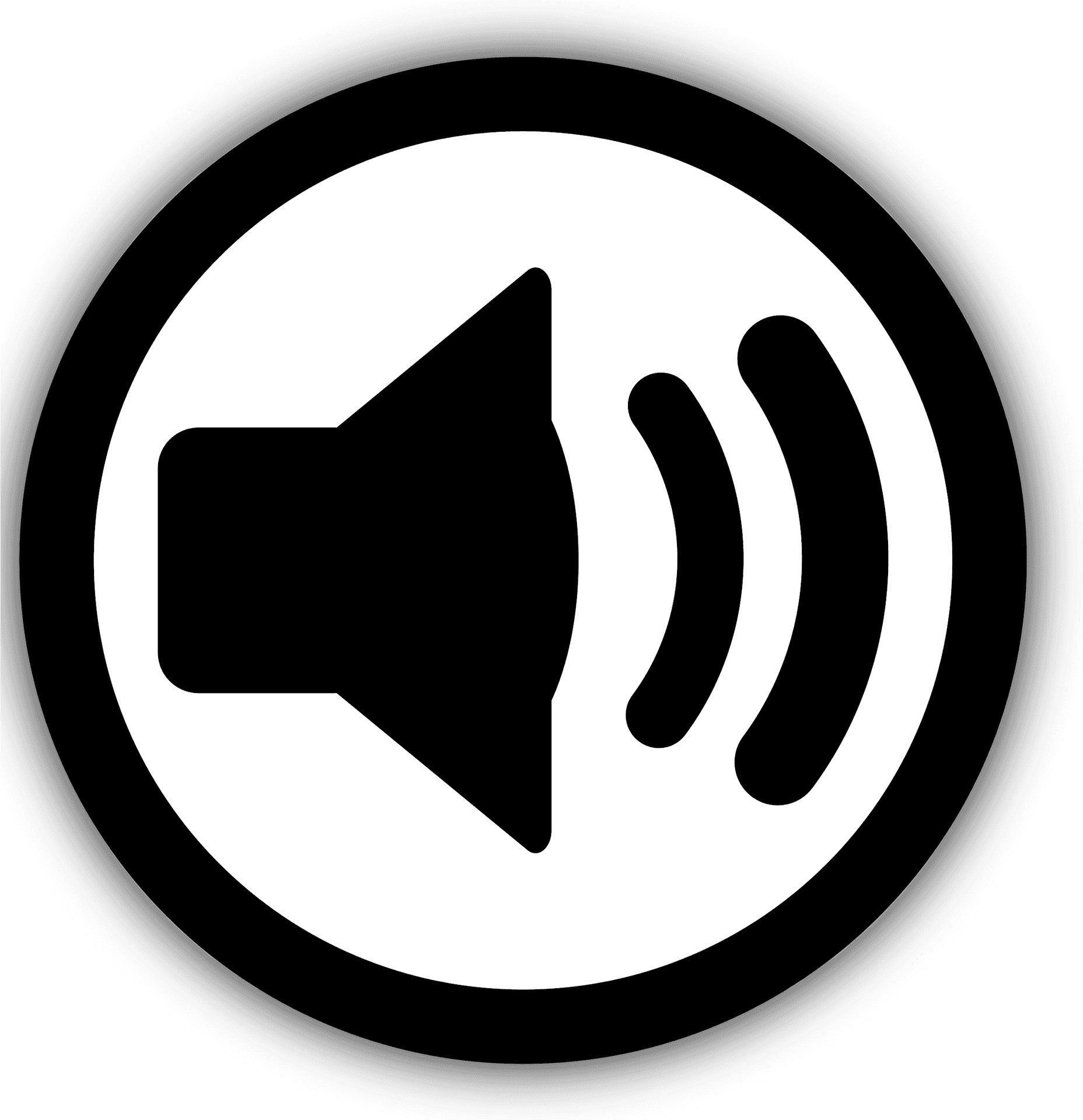 Speaker Volume Icon Blackand White PNG