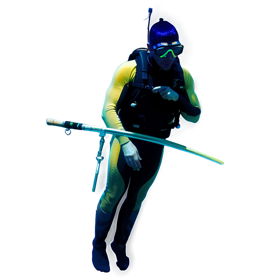 Spearfishing Diver Png Bwm PNG