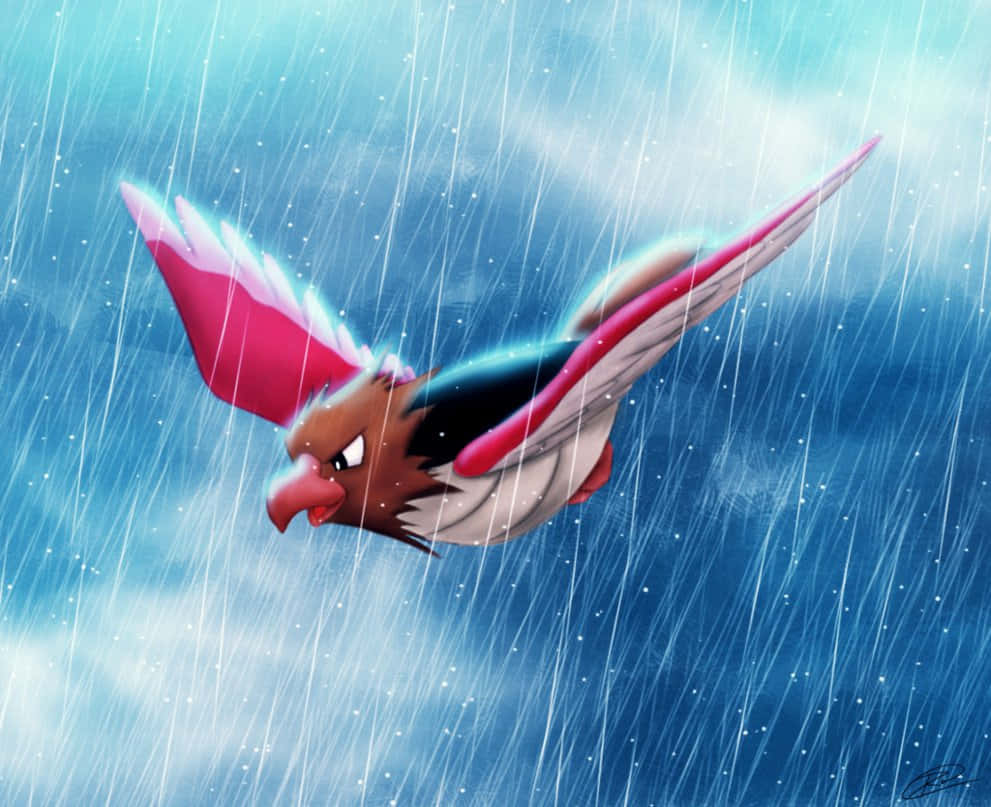 Spearowbajo La Lluvia - Fanart De Pokémon. Fondo de pantalla