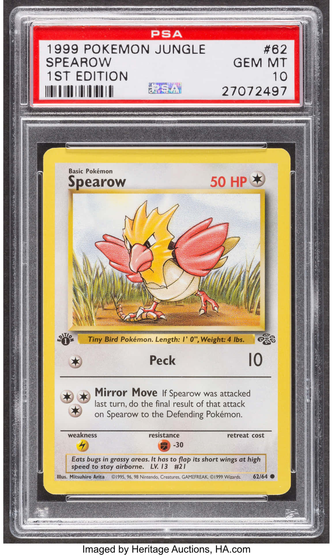 Spearow Pokemon Trading Card With Case Wallpaper
