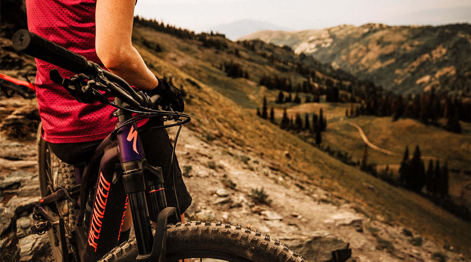 Specialized Mountain Bike With Hill View Wallpaper