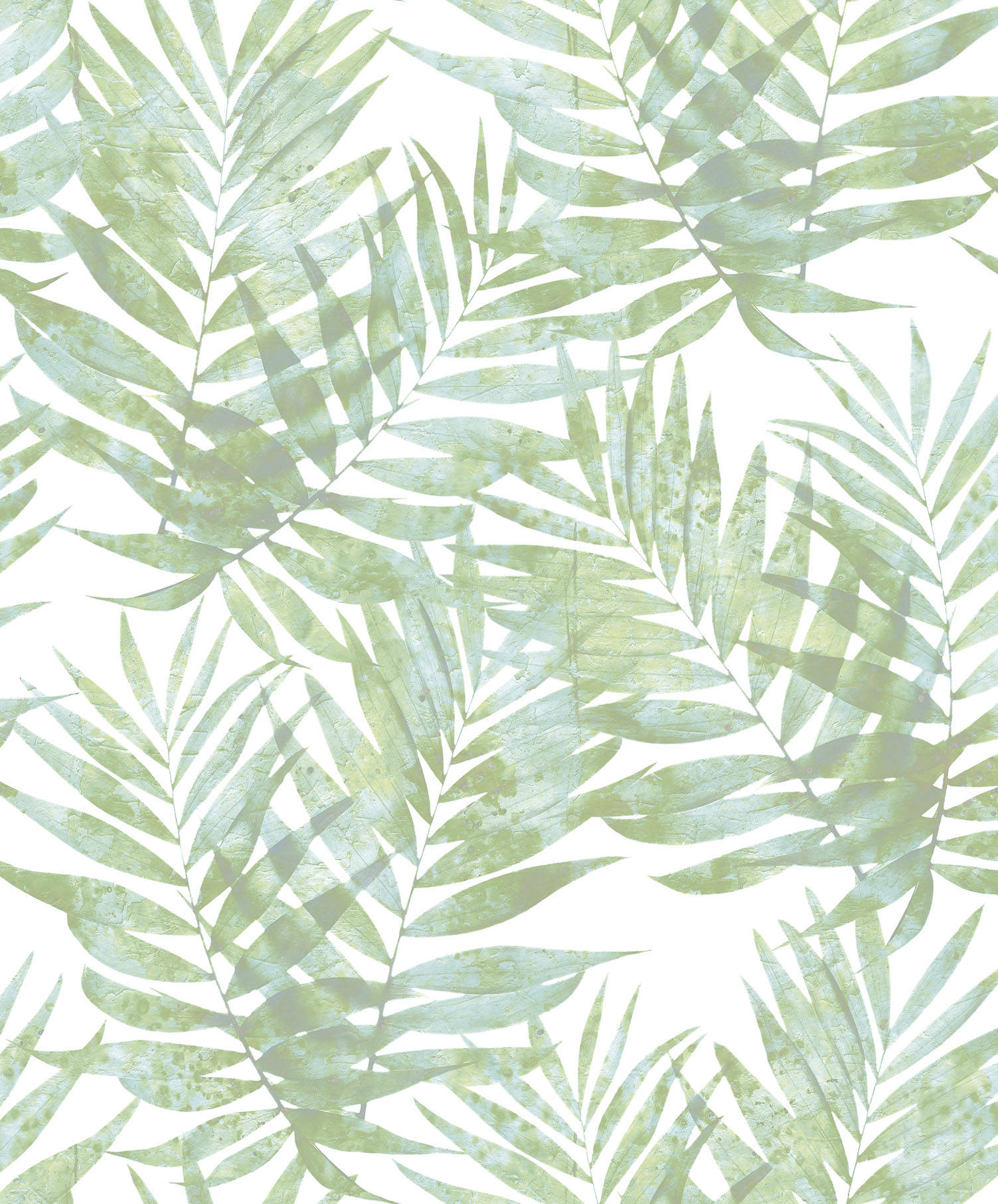 Spegede palme- og svampebladplanter Tapet Wallpaper