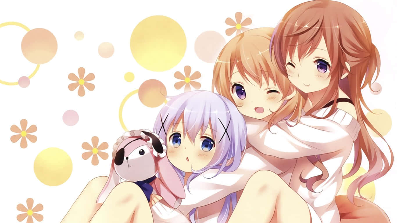 Download Spectacular Digital Artwork Of Anime Cute Sisters Wallpaper