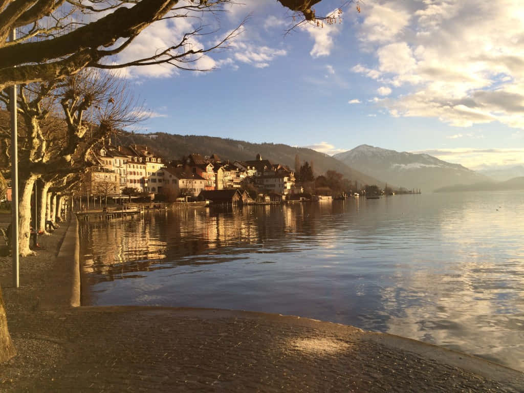 Spectacular Evening In Zug, Switzerland Wallpaper