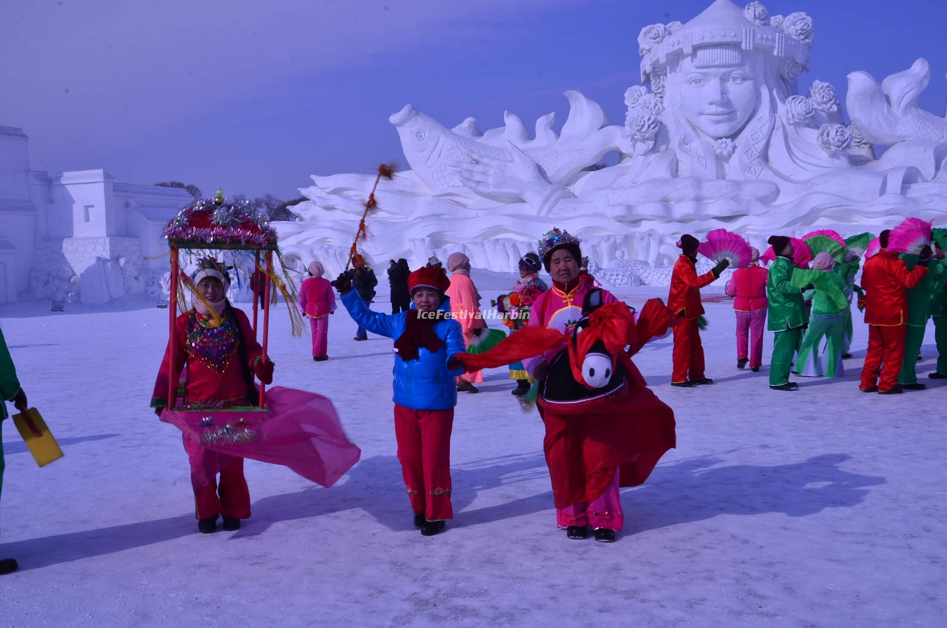 Spectacular Ice And Snow Sculpture Festival In Harbin Wallpaper