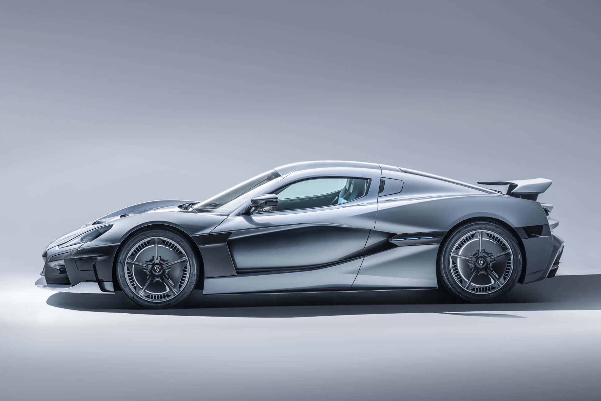 Spectacular View Of Rimac C Two Supercar With A Breathtaking Backdrop. Wallpaper