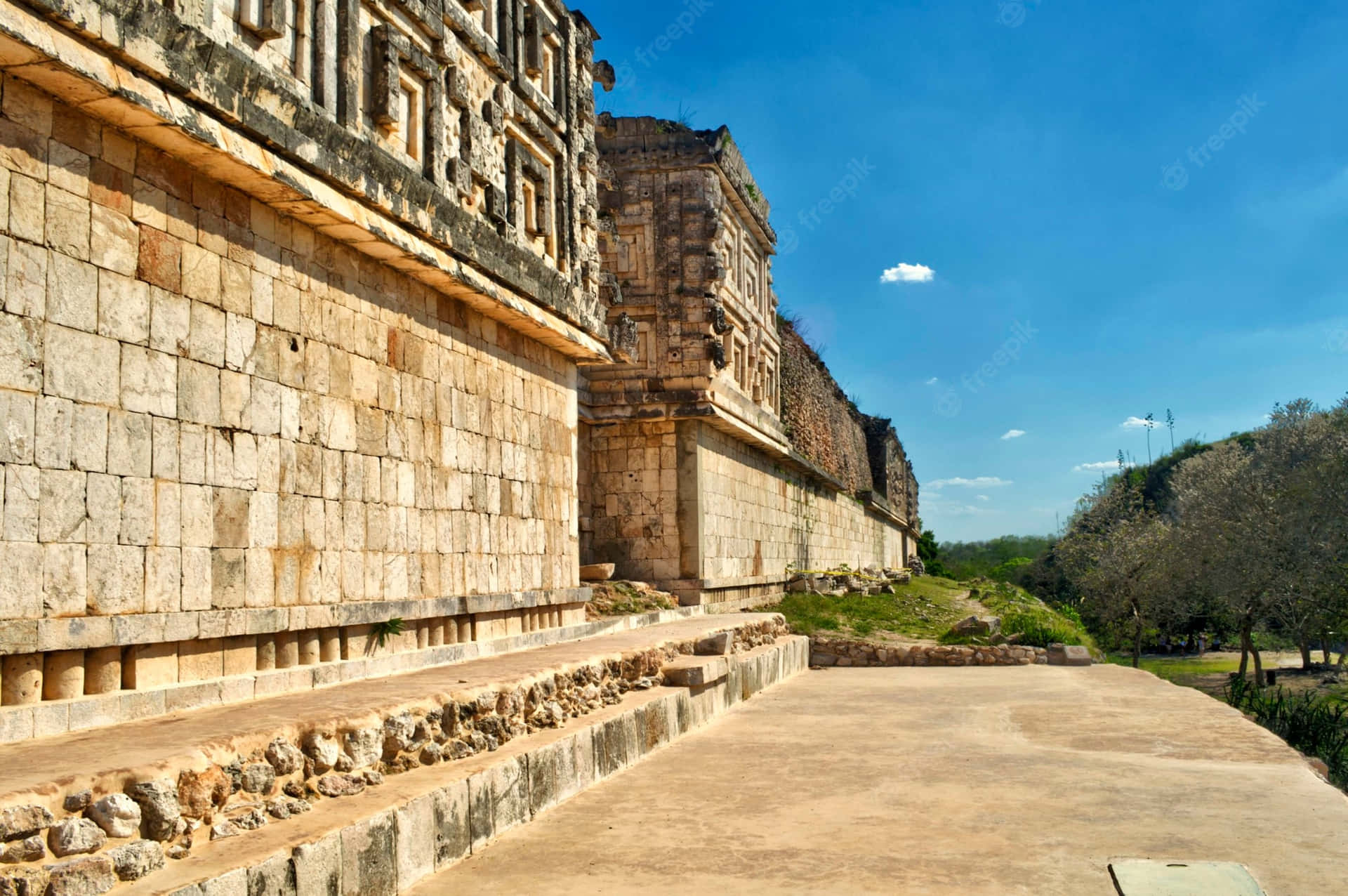 Spectacular View Of The Ancient Mayan City Of Uxmal, Mexico Wallpaper