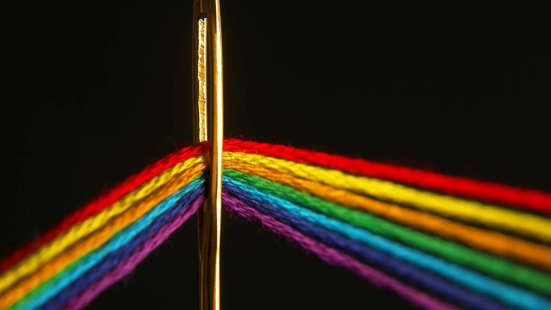 Spectrum Threads On Needle Wallpaper