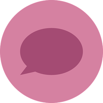 Speech Balloon Icon Pink Background PNG