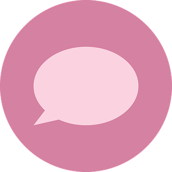 Speech Balloon Icon Pink Background PNG