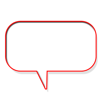 Speech Balloon Icon Red Outline PNG