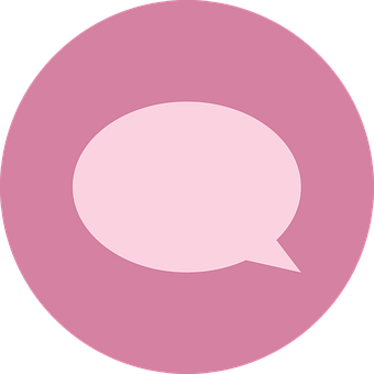 Speech Bubble Icon Pink Background PNG