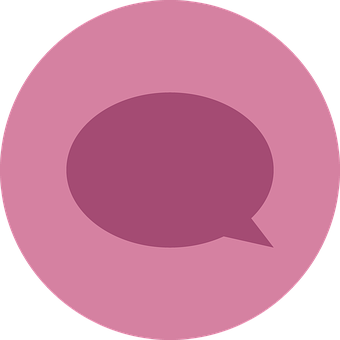 Speech Bubble Icon Pink Background PNG