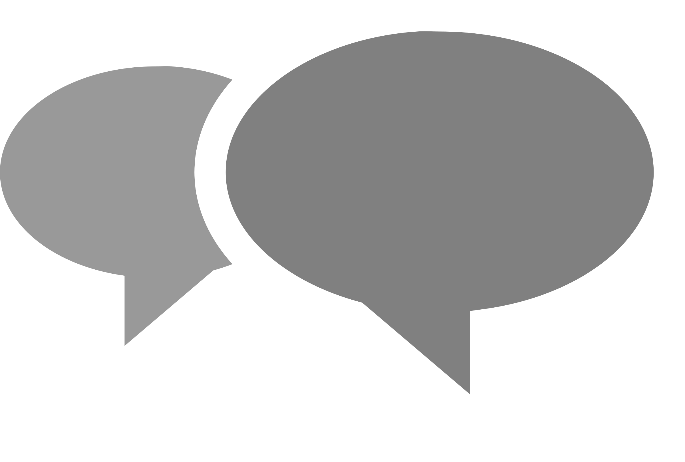 Speech Bubbles Icon PNG — Two gray speech bubbles with white outlines float against a black background one slightly overlapping the other.