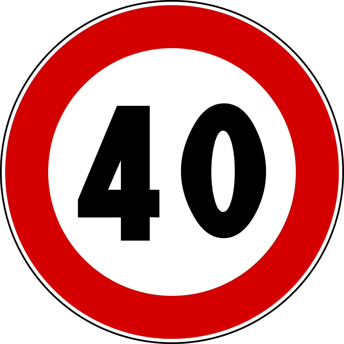 Speed Limit40 Road Sign PNG