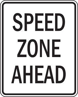 Speed Zone Ahead Sign PNG