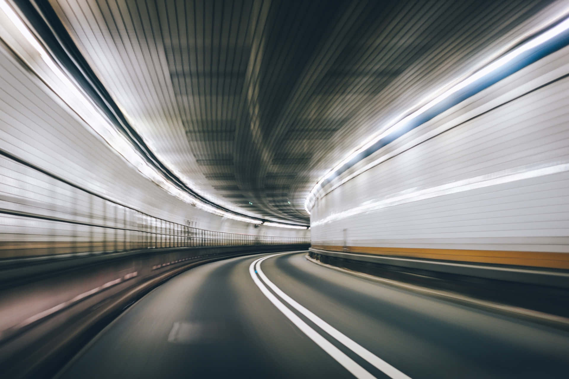 Speeding Through Tunnel Motion Blur Wallpaper