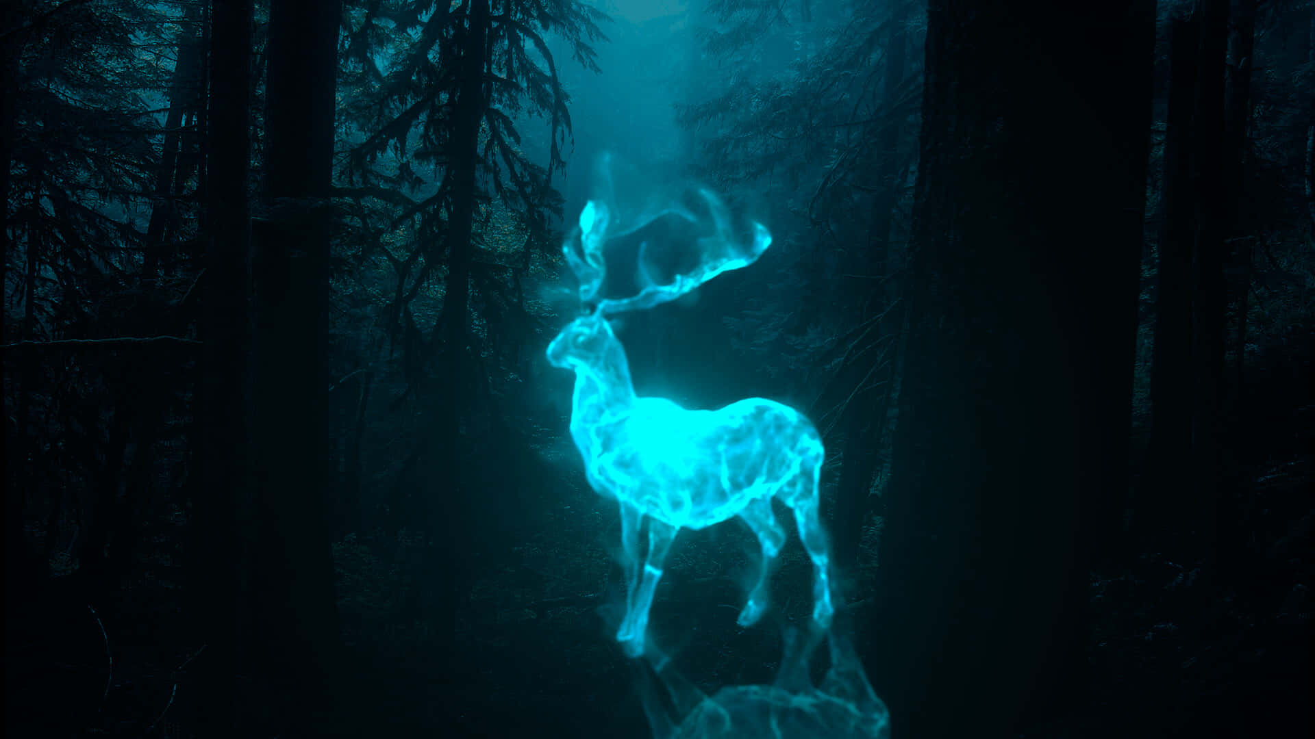 Spektakulær Patronus I Den Mystiske Skogen Bakgrunnsbildet