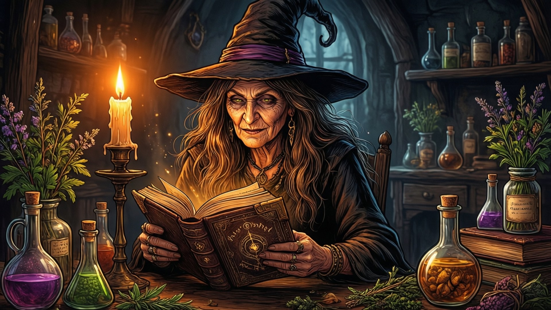 Spellbook Study Wallpaper