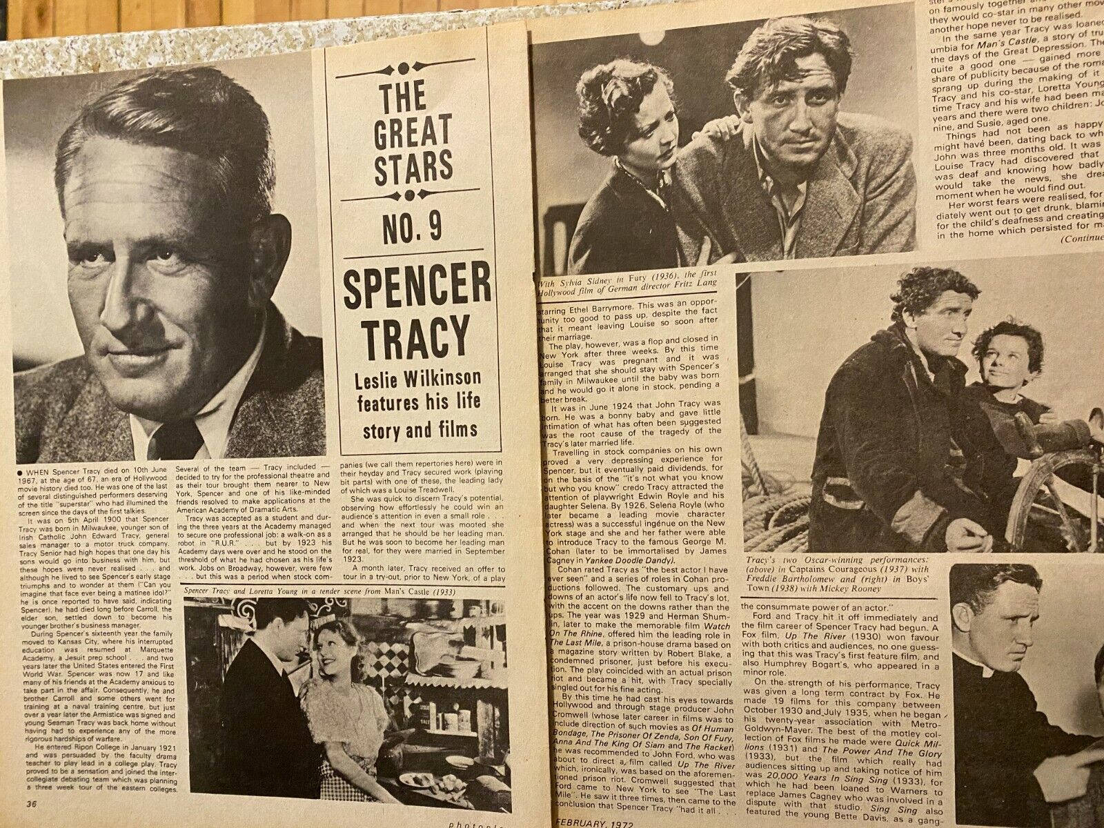 Spencer Tracy The Great Stars No. 9 Tapet Wallpaper