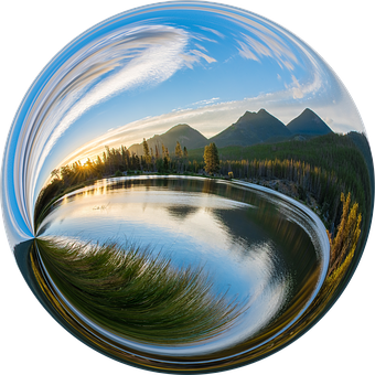 Spherical Landscape Reflection PNG