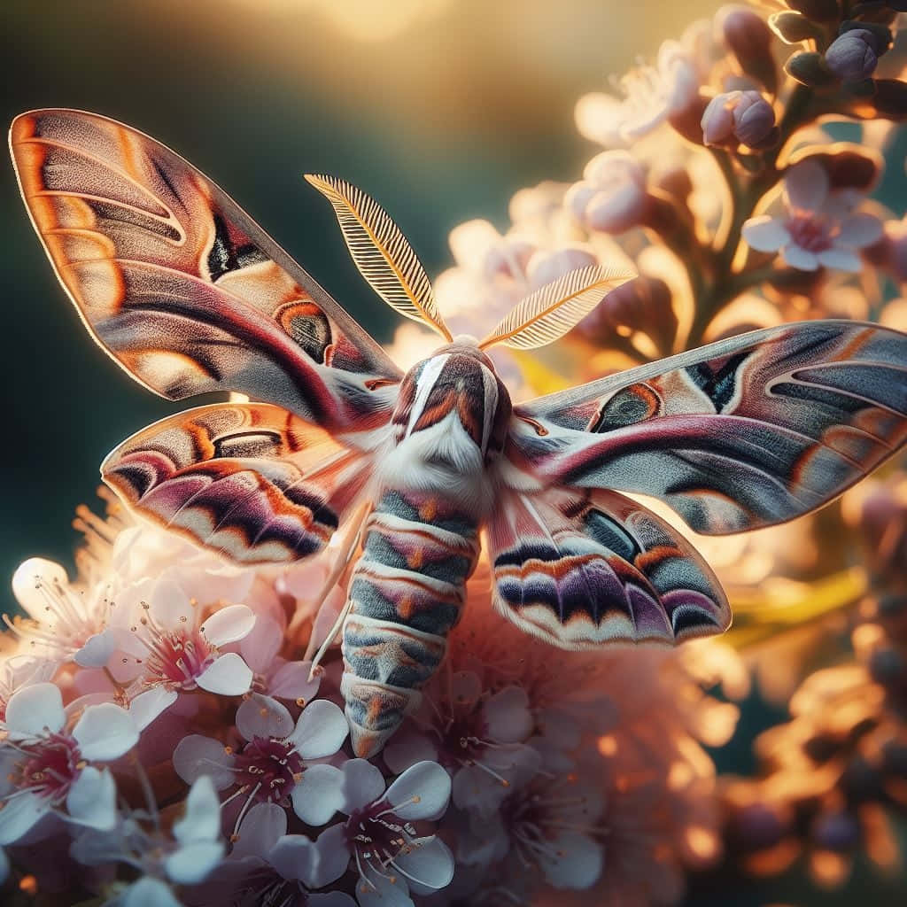 Sphinx Mothon Blossoms Wallpaper