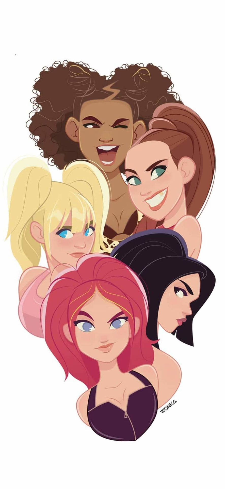 Spice Girls Cartoon Art Background