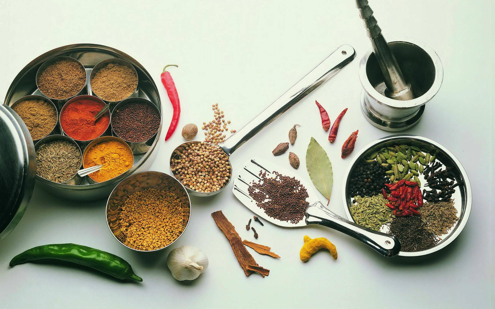Spice Herbs And Condiments Flat Lay Wallpaper