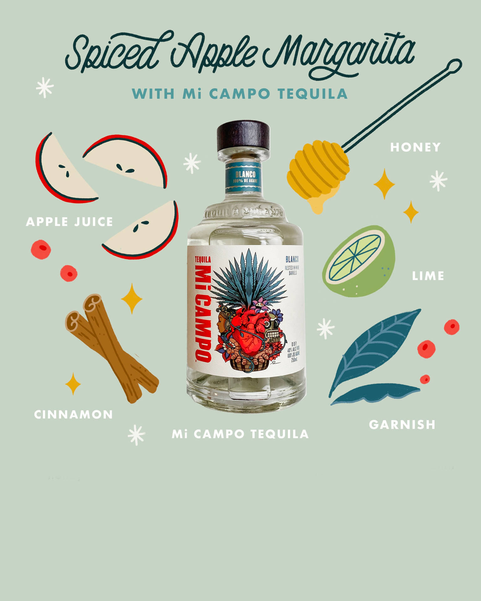 Spiced Apple Margarita – A Touch of Elegance with Mi Campo Tequila Wallpaper