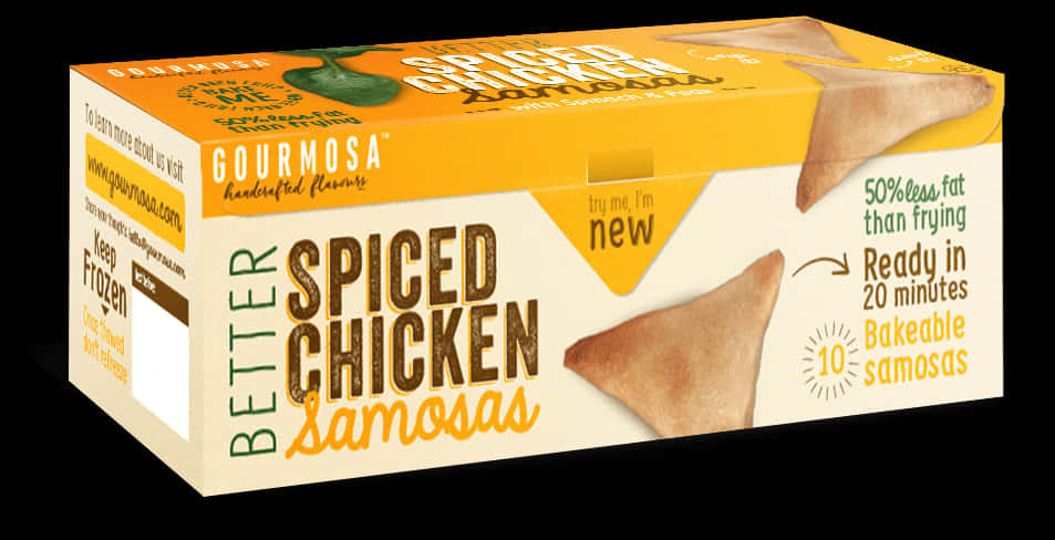 Spiced Chicken Samosas Packaging PNG