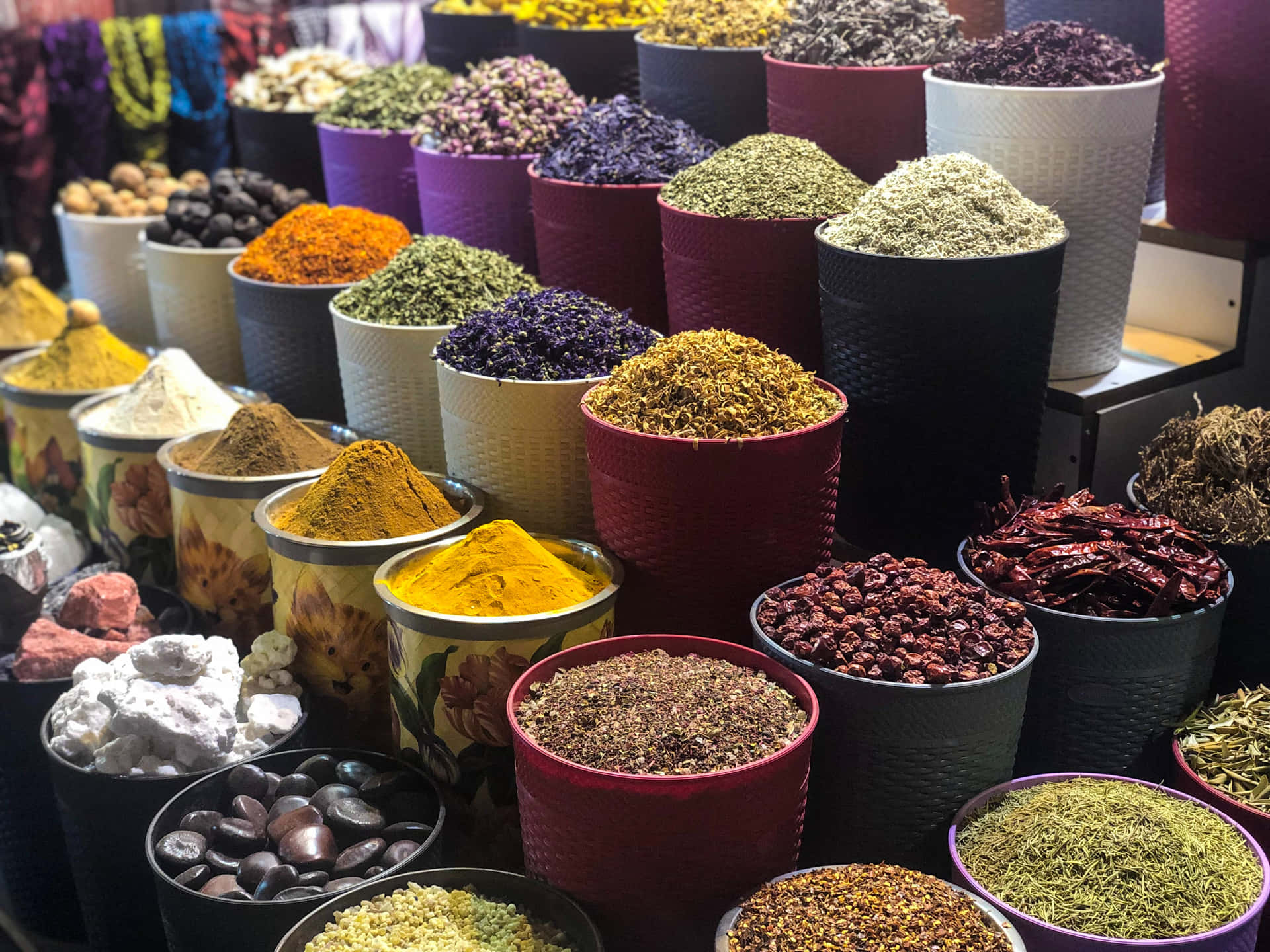 A Large Display Of Spices