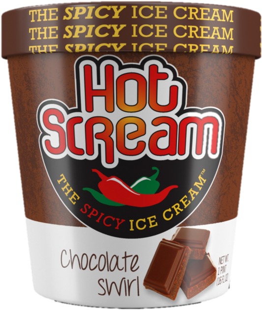 Spicy Chocolate Swirl Ice Cream Container PNG