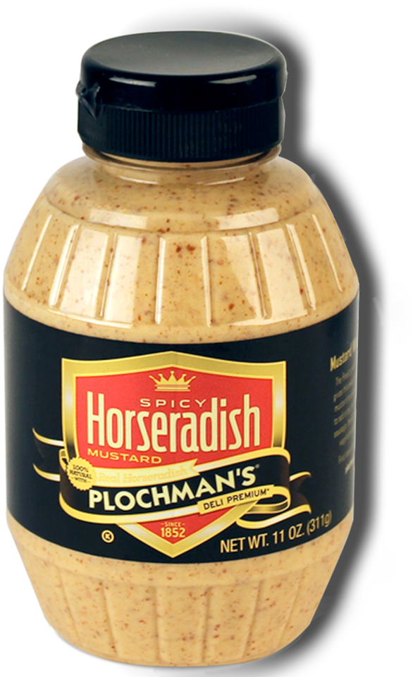 Spicy Horseradish Mustard Plochmans Bottle PNG