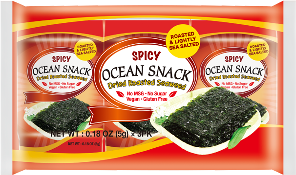 Spicy Ocean Snack Seaweed Package PNG