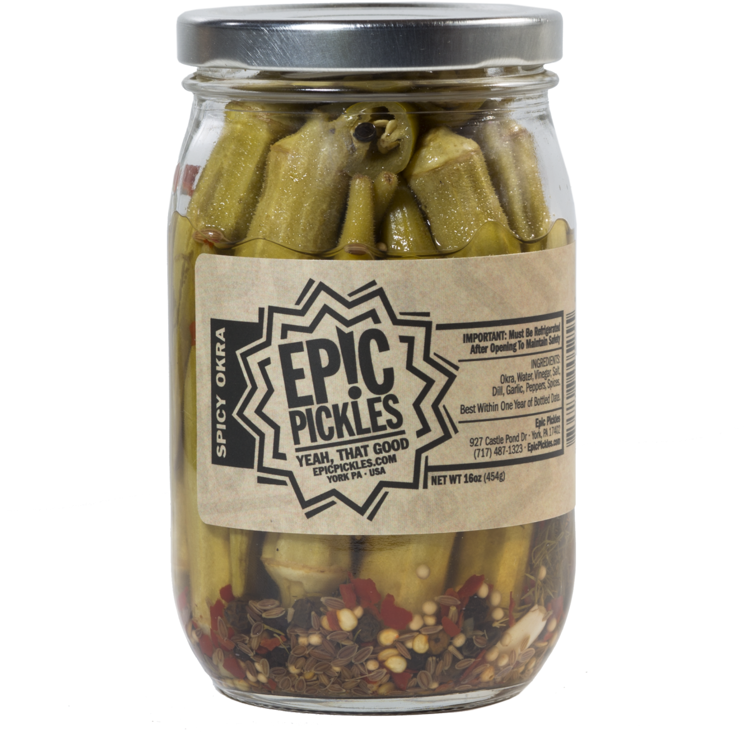 Spicy Pickled Okra Jar PNG
