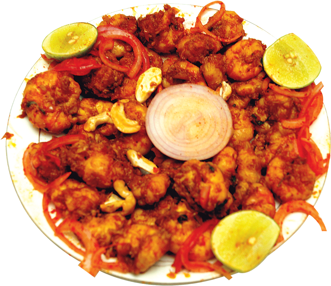 Spicy Prawn Dishwith Garnishes PNG
