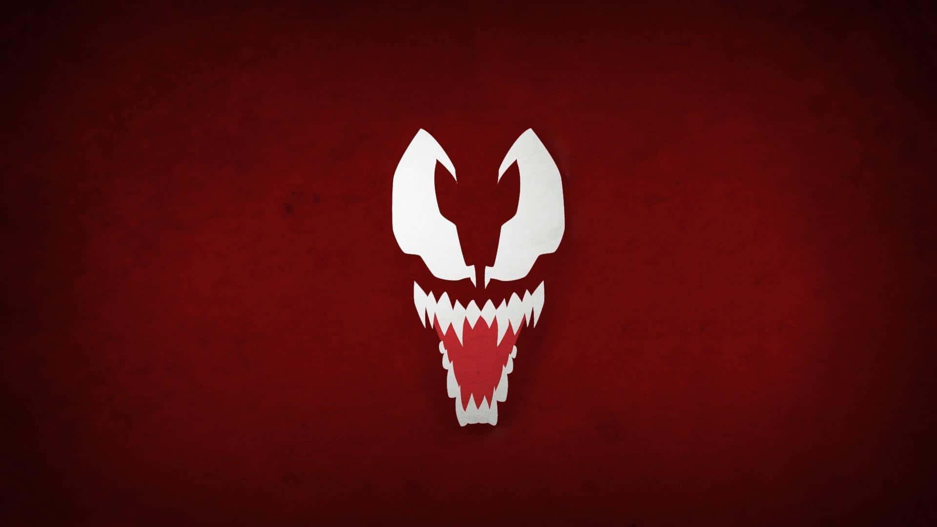 Venom Logo On A Red Background Wallpaper