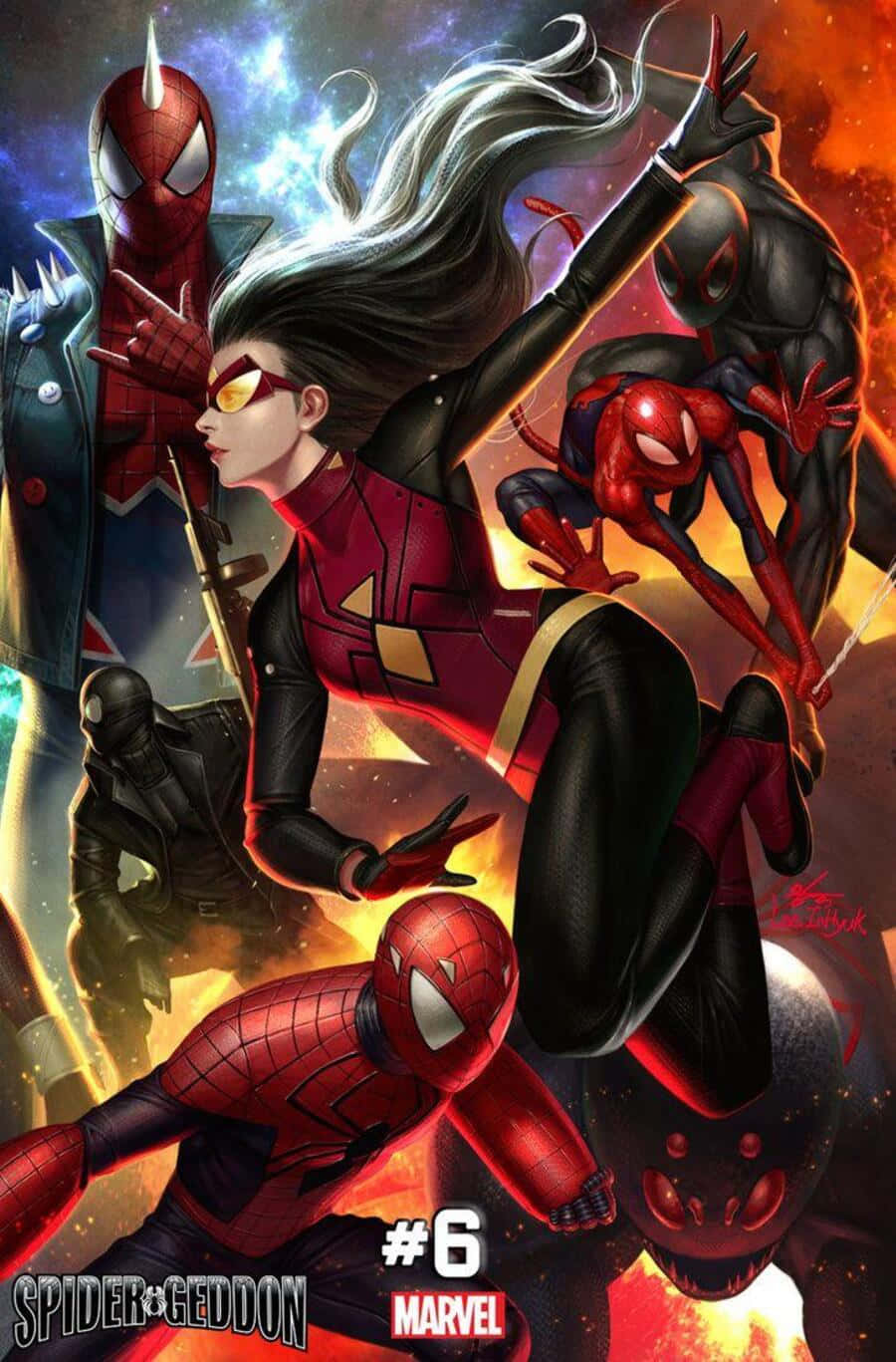 Spider-Geddon Crossover Event Poster Wallpaper