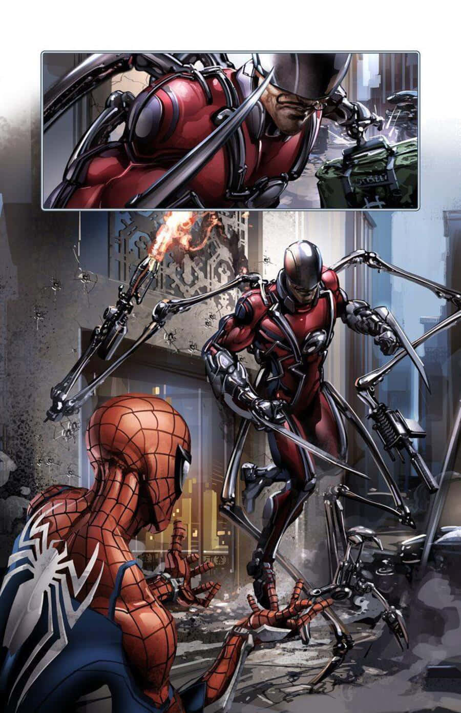 Spider-Man and Allies in Spider-Geddon Battle Wallpaper
