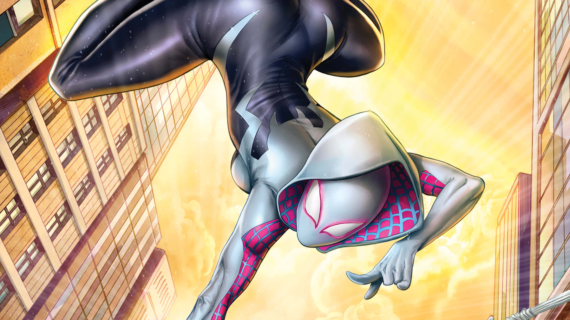 Machensie Eine Aussage Mit Diesem Kraftvollen Hintergrundbild Von Spider Gwen.
