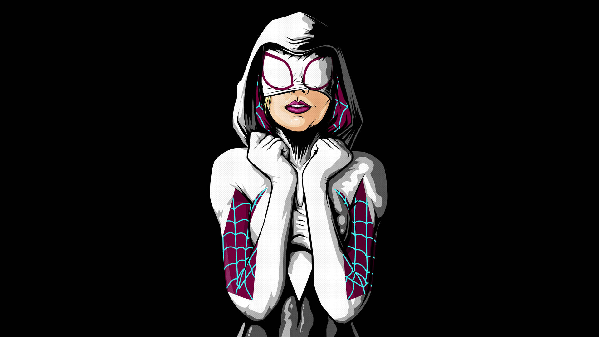 Spider Gwen Black Hd Background