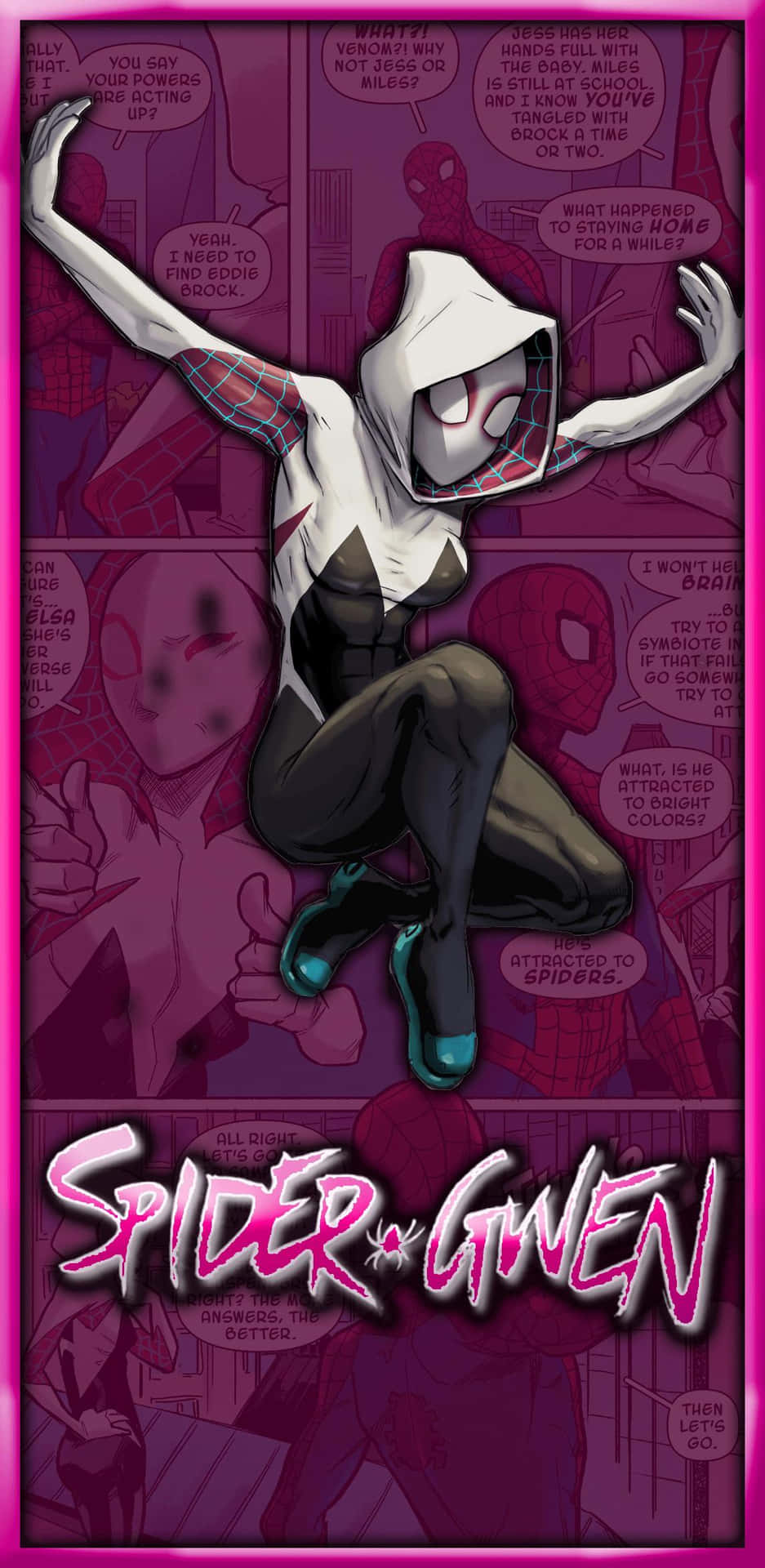Spider Gwen Comic Art Wallpaper