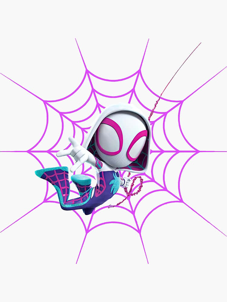 Spider Gwen Cute Poseon Web Wallpaper